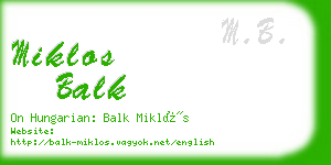 miklos balk business card